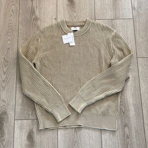 American Eagle Sweater NWT Tan Cable Knit Rib Men’s Medium Unisex Spring Easter